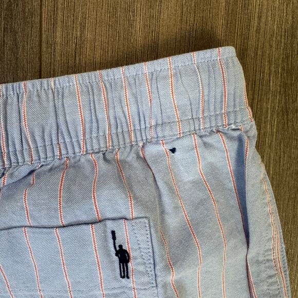 J.Crew 7" Lounge Short Mens M Blue Red Striped Broken-In Oxford Cotton Pockets - Picture 3 of 5
